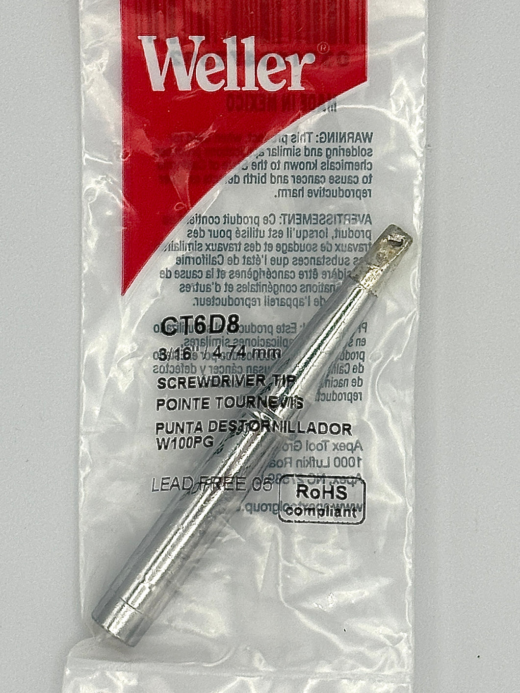 WELLER SOLDERING IRON TIP - 3/16