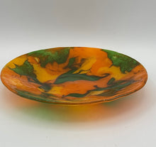 Load image into Gallery viewer, ORANGE AND GREEN FUSED GLASS BOWL
